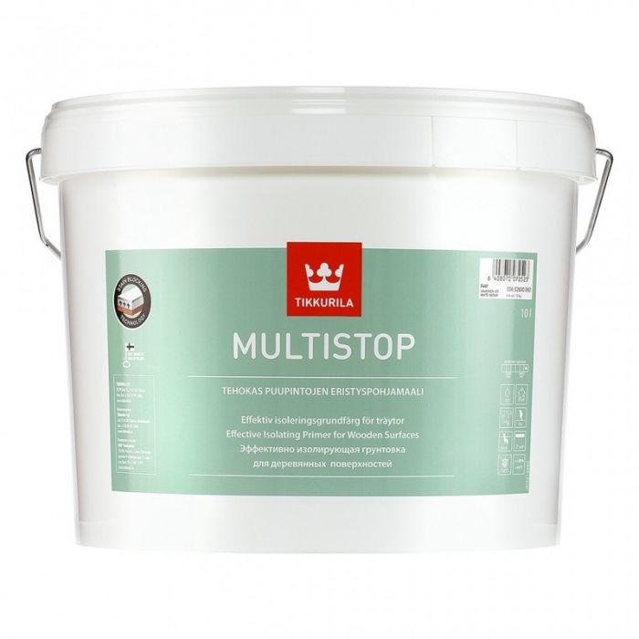 Multistop Eristyspohjamaali puupinnoille Valkoinen 10L