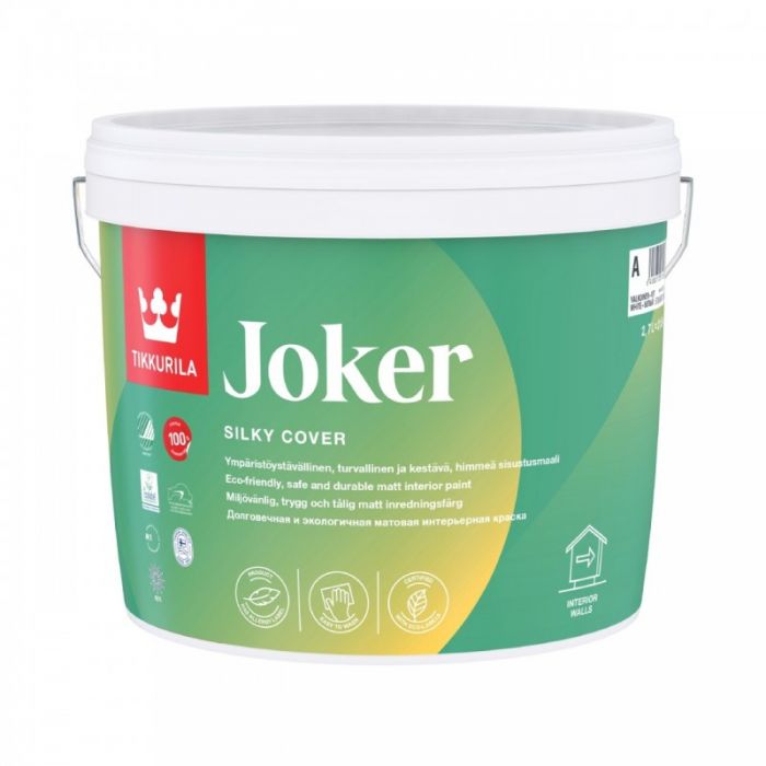 Joker - Liuotteeton, puhdistusta kestävä himmeä sisämaali 2,7L