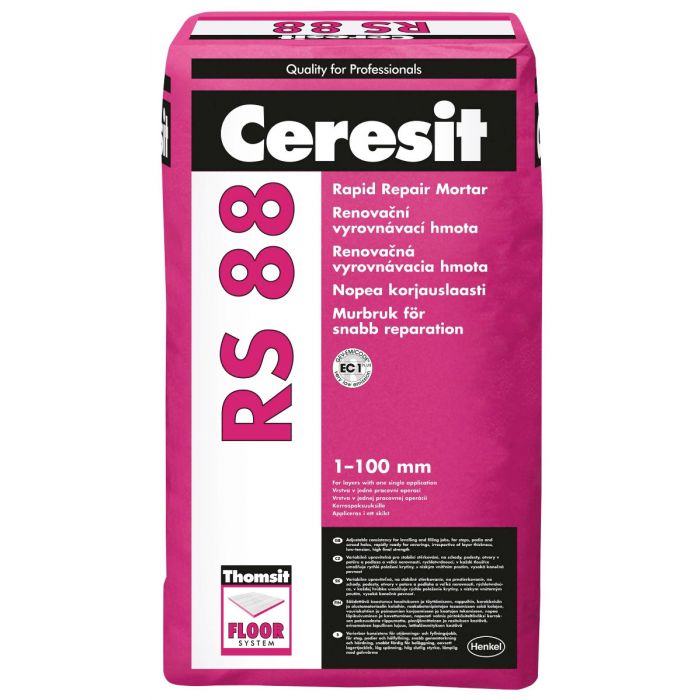 Ceresit RS88 Täyttölaasti 1-100mm 25kg betonilattioiden ja pintakerrosten korjaamiseen