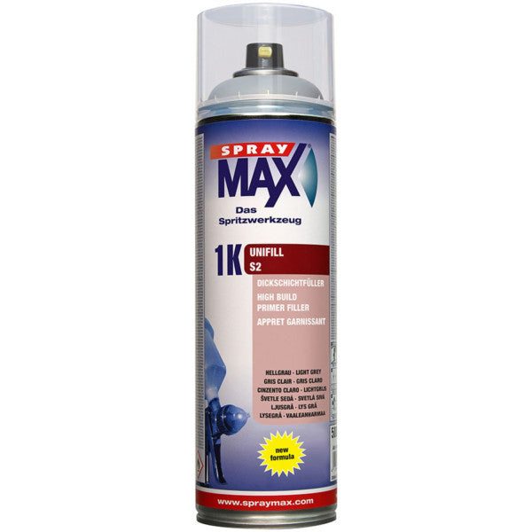 SprayMax 1K Unifill täyttävä pohjamaalispray S2 vaalean harmaa 500ml