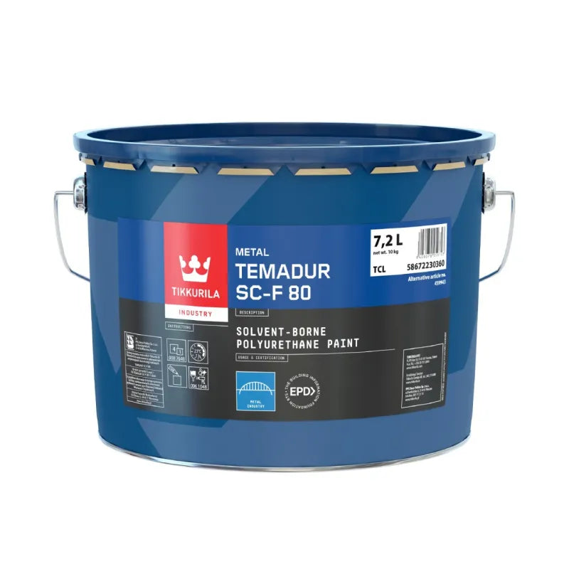 Temadur SC-F 80 Kiiltävä, 2K- Suoraan metallille Polyuretaanimaali  7,2 L