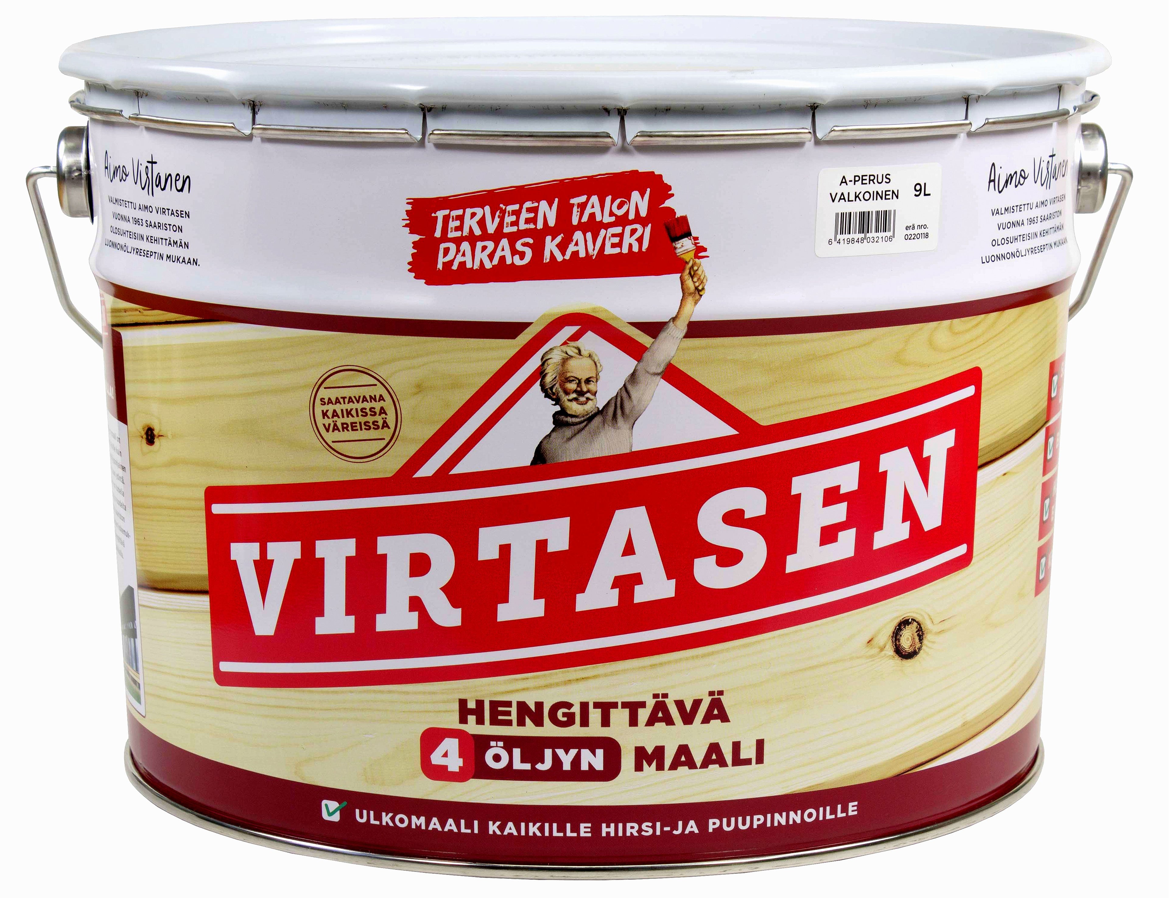 Virtasen 4 Öljyn Maali - valkoinen tai sävytetty 9L
