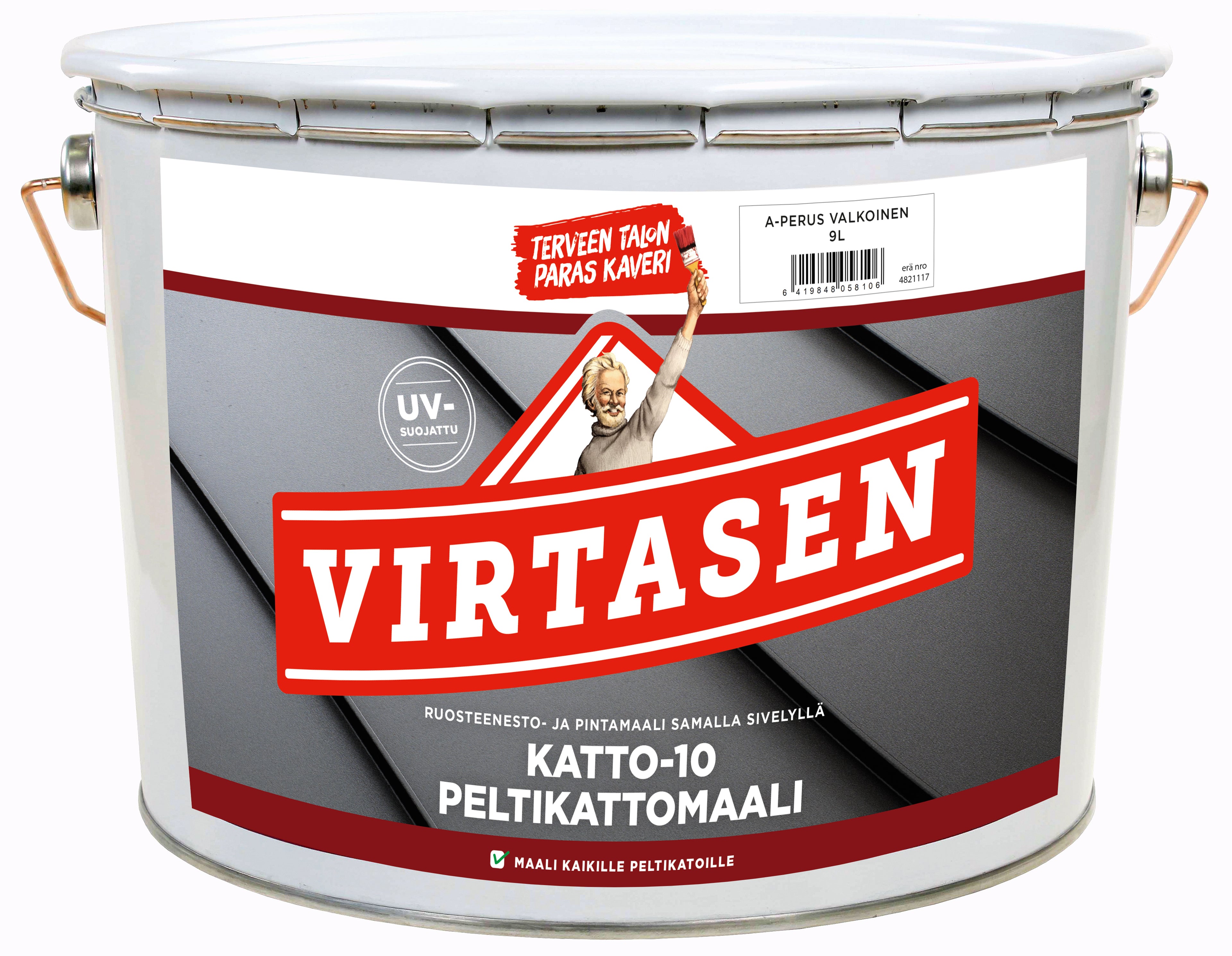 Virtasen Katto-10 Peltikattomaali Grafiitin harmaa 3L