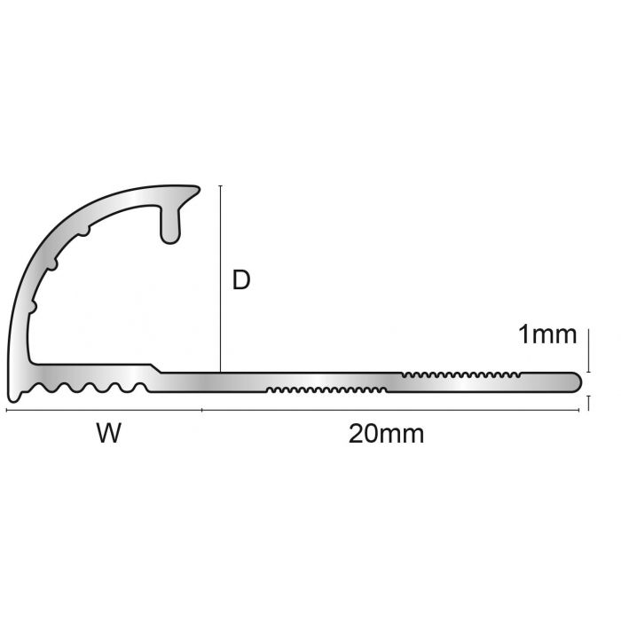 Laatoituslista 8Mm Alumattahop 016481