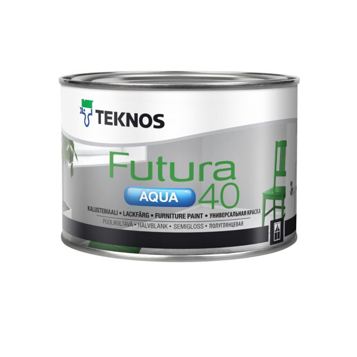 Futura Aqua 40 Puolikiiltävä kalustemaali puulle ja metallille 0,5L