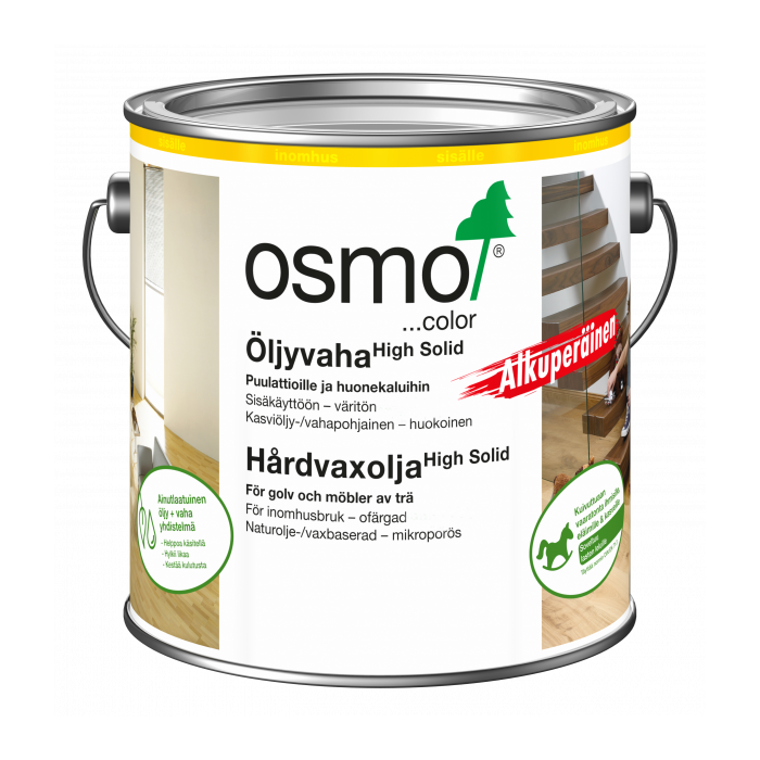 Osmo 3062 Öljyvaha puulattiapintojen suojaamiseen, Väritön 0,75L Matta