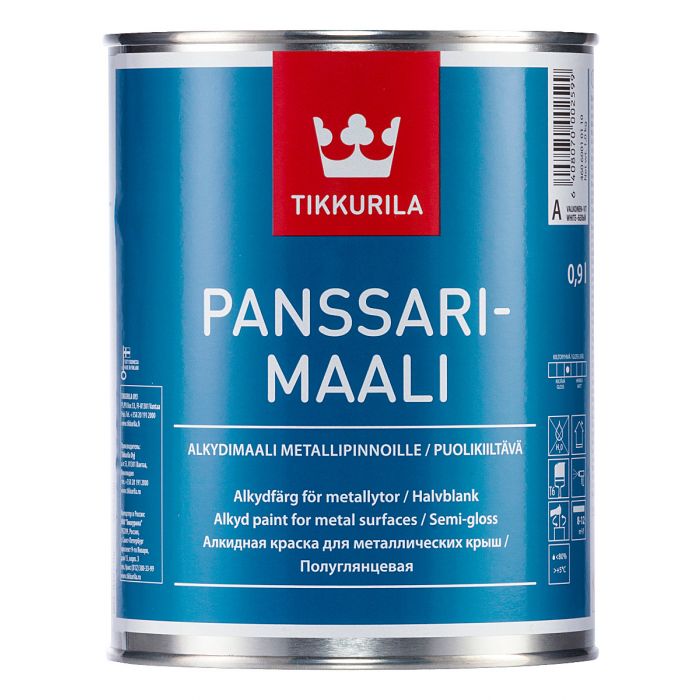 Panssarimaali puolikiiltävä peltikattomaali 0,9L