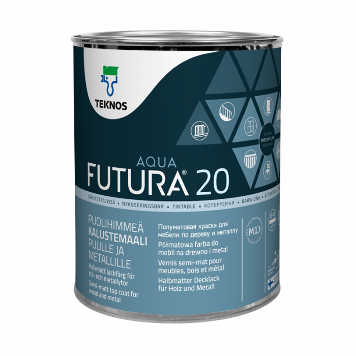 Futura  Aqua 20 Puolihimmeä kalustemaali puulle ja metallille 0,9L