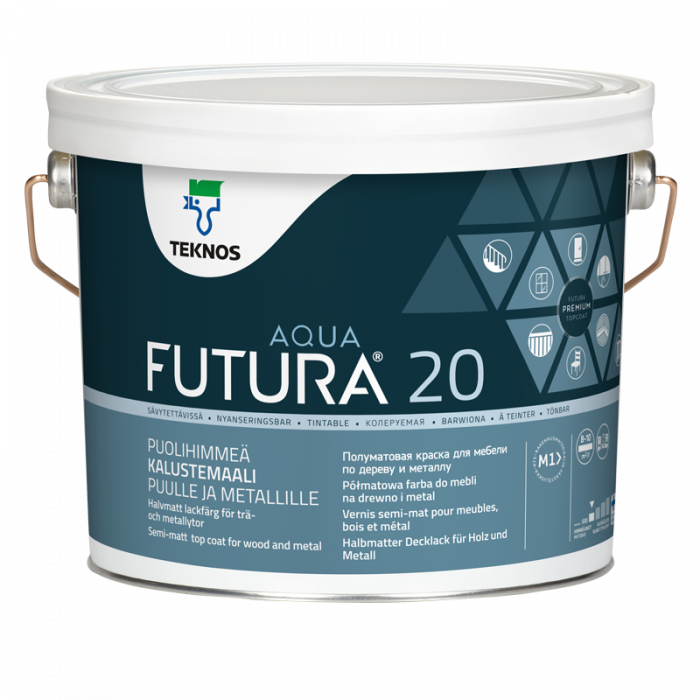 Futura  Aqua 20 Puolihimmeä kalustemaali puulle ja metallille 2,7L