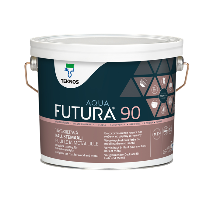 Futura  Aqua 90 Puolikiiltävä kalustemaali puulle ja metallille 2.7L