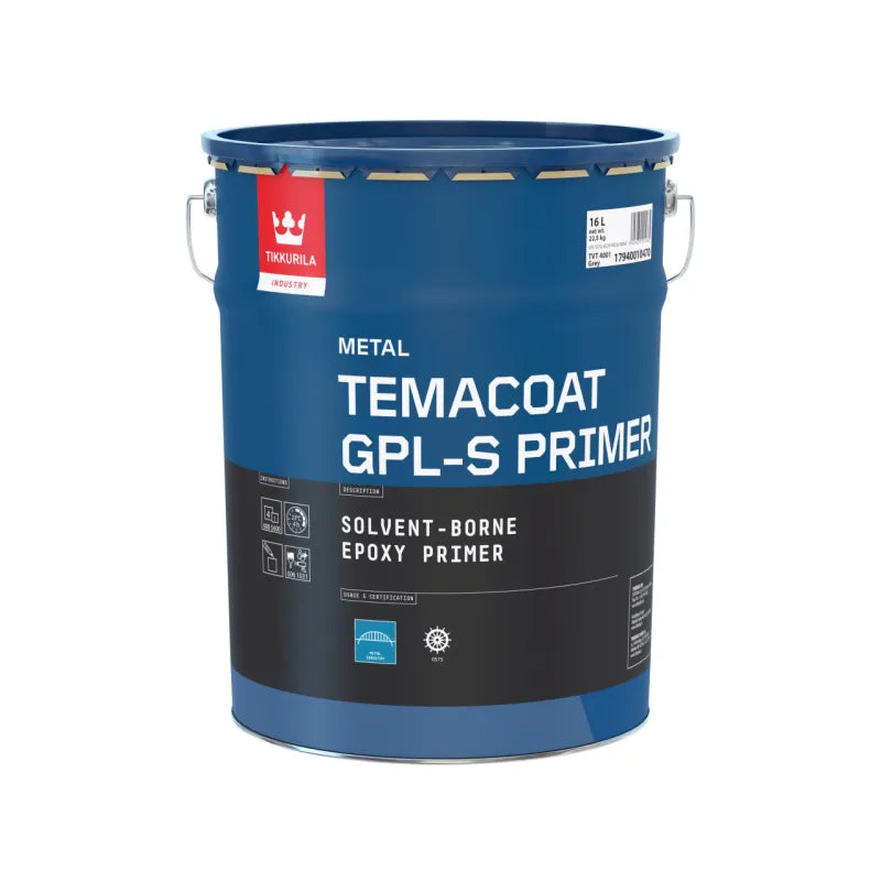 Temacoat GPL-S Primer, 2-K Epoksipohjamaali 16L, Valmissävy TVT 4002 Vaalean harmaa