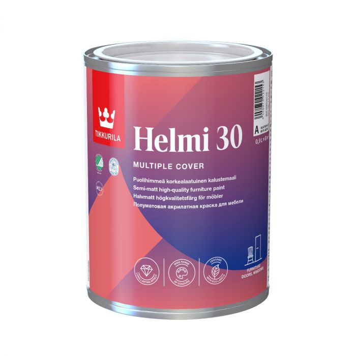 Helmi 30 Puolihimmeä kalustemaali 0,9L