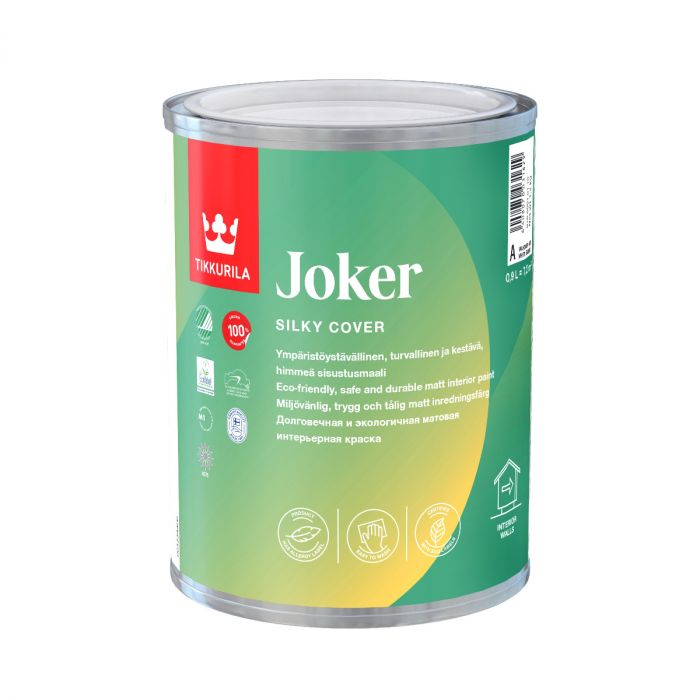 Joker - Liuotteeton, puhdistusta kestävä himmeä sisämaali0,9L