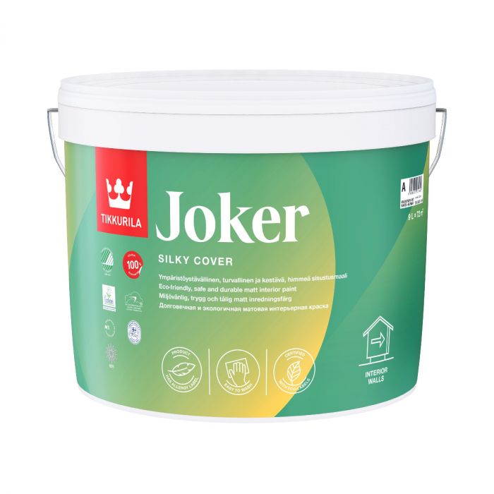 Joker - Liuotteeton, puhdistusta kestävä himmeä sisämaali 9L