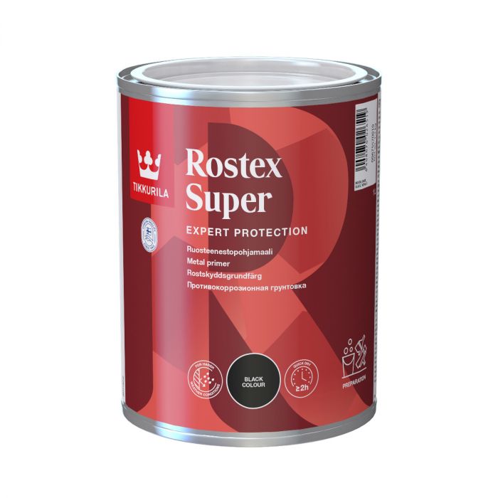 Rostex Super Musta ruosteenestopohjamaali 1L