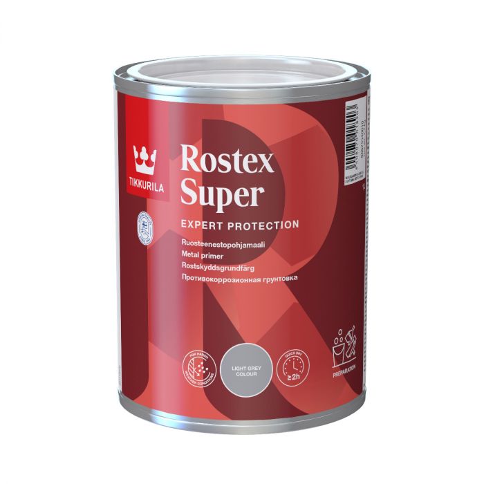 Rostex Super Vaalean Harmaa ruosteenestopohjamaali 1L