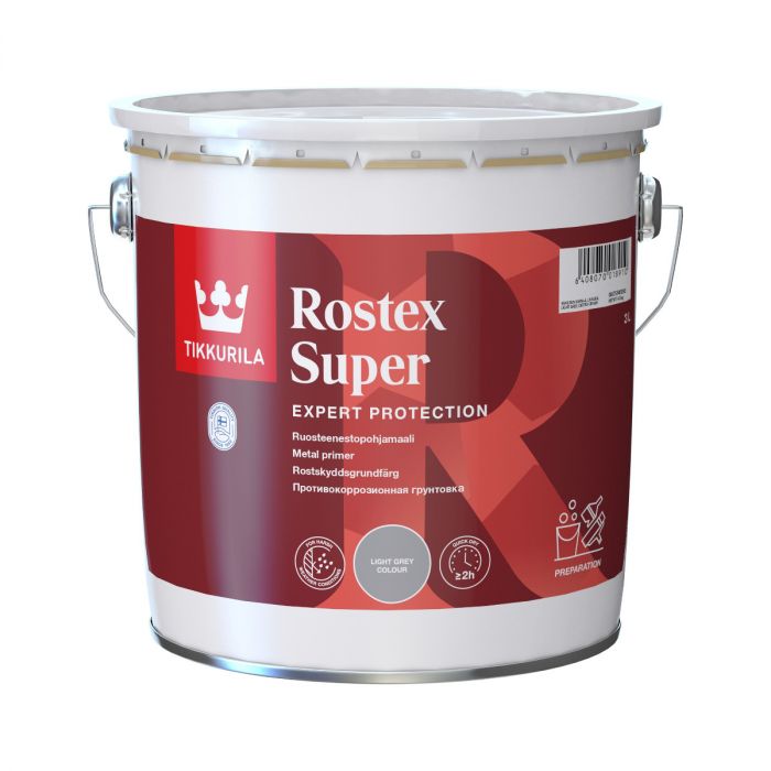 Rostex Super Vaalean Harmaa ruosteenestopohjamaali 3L