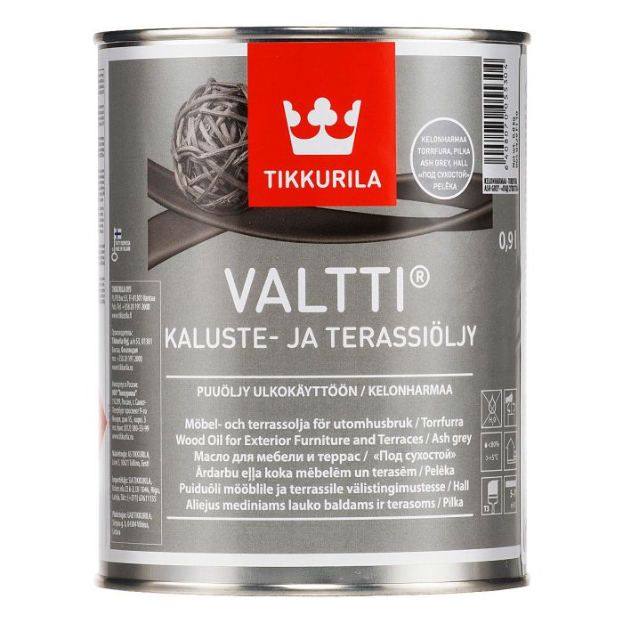 Valtti Kaluste- ja terassiöljy kelonharmaa 0,9L