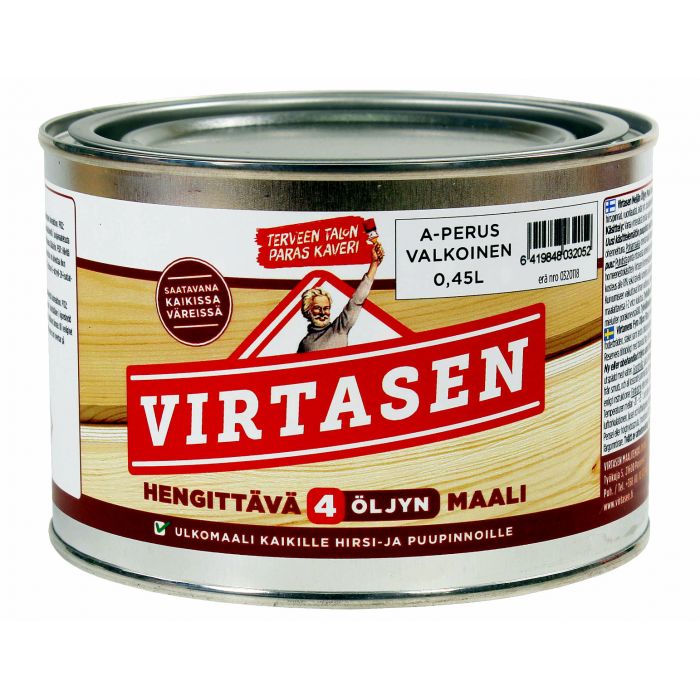 Virtasen 4 Öljyn Maali 1L Oljen Keltainen