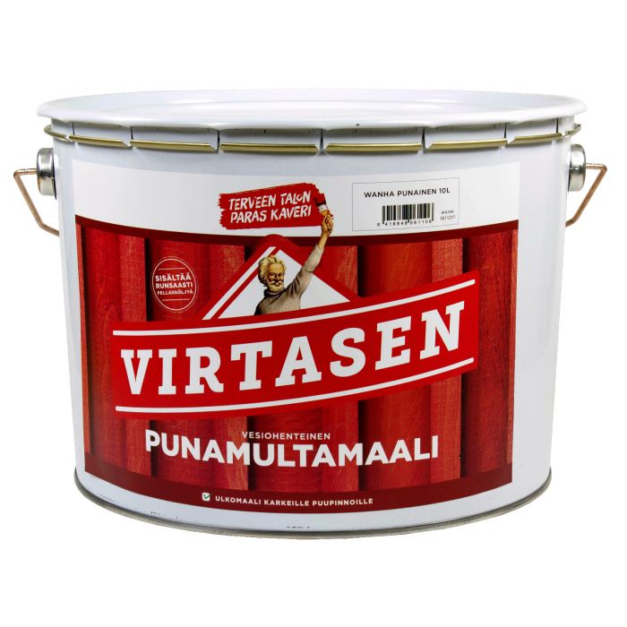 Virtasen Punamultamaali 10L Wanha Punainen